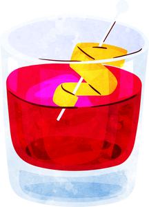 Painted Thanksgiving Boulevardier Cocktail